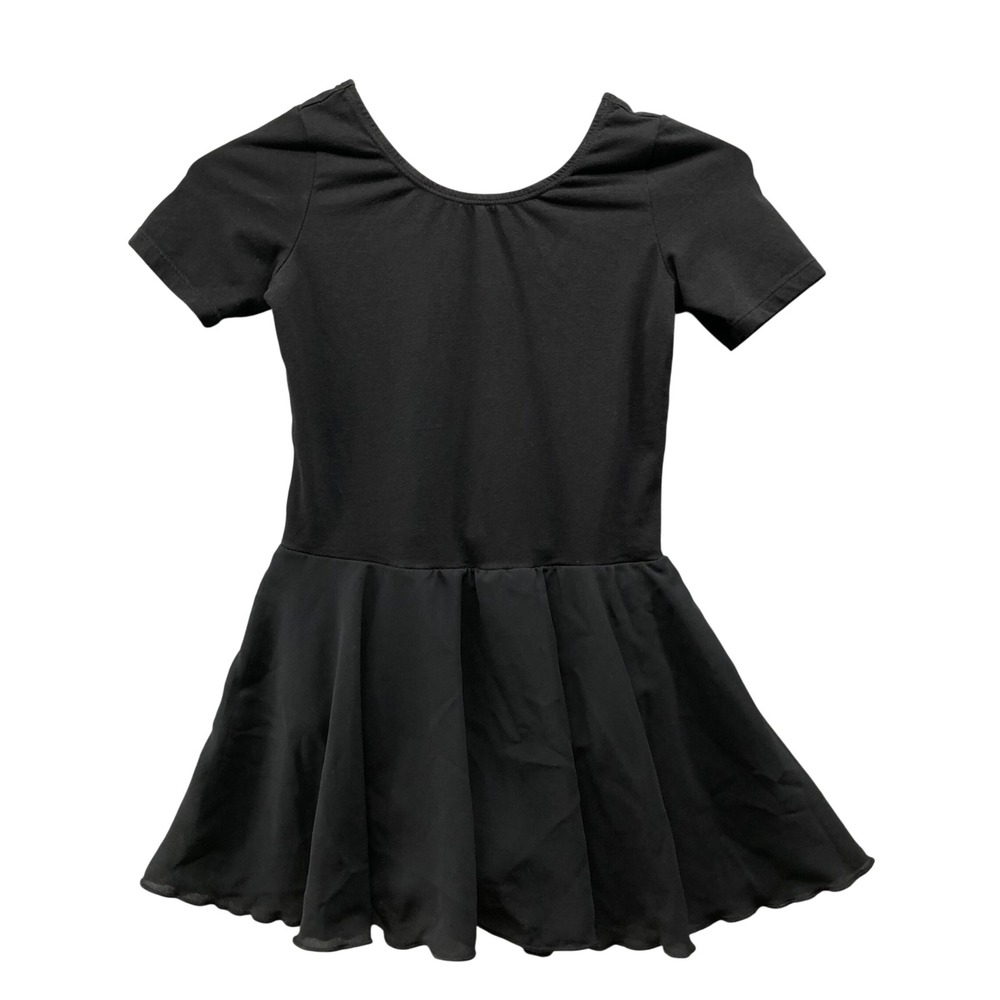 Stelle Girls 7-8 (130) Skirted Leotard Short Sleeve Black Ballet Dance
